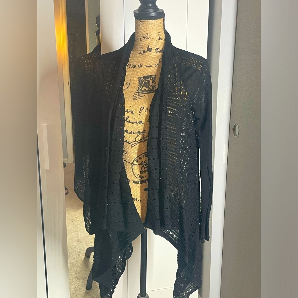 BCBG Maxazria flowy open weave cardigan